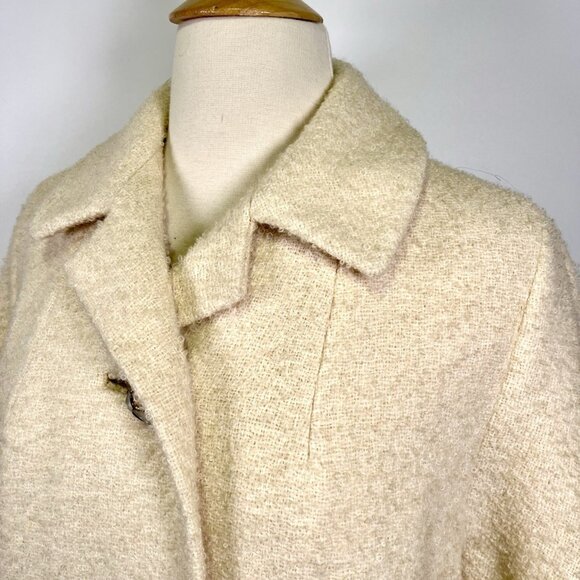 Vintage 60s Kaufman Bros Cream Boucle Wool Swing Coat Mod Mid Century *READ - Picture 6 of 16